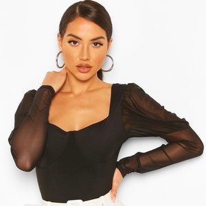 Black Mesh Bodysuit